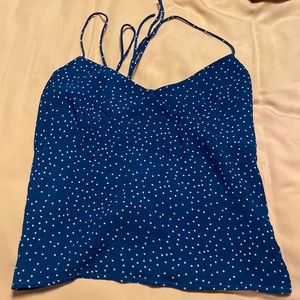Blue polkadot tank top